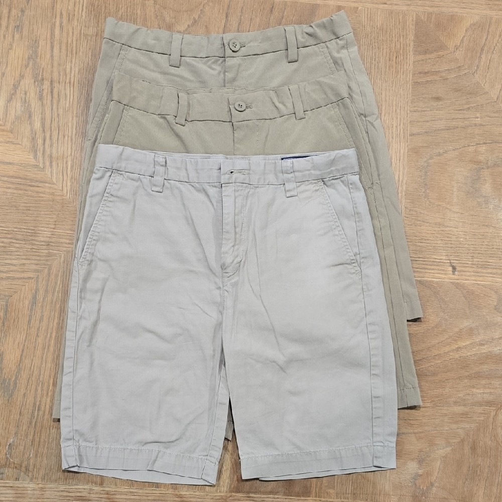 Vineyard Vines Boys Tan Flat Front Shorts Collection of 3 Size 12
